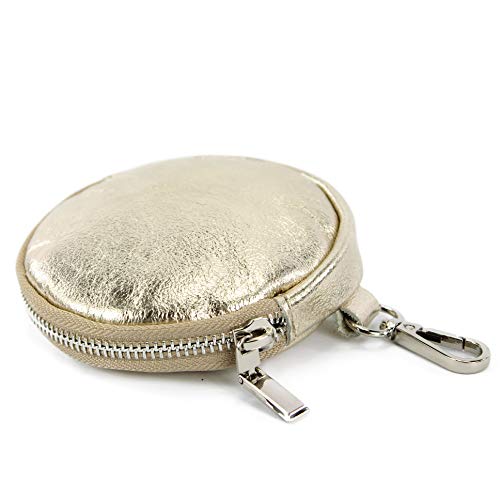 modamoda de - P10 - ital. Leder Geldbörse Mundschutztasche, Farbe:LightGold Metallic von modamoda de