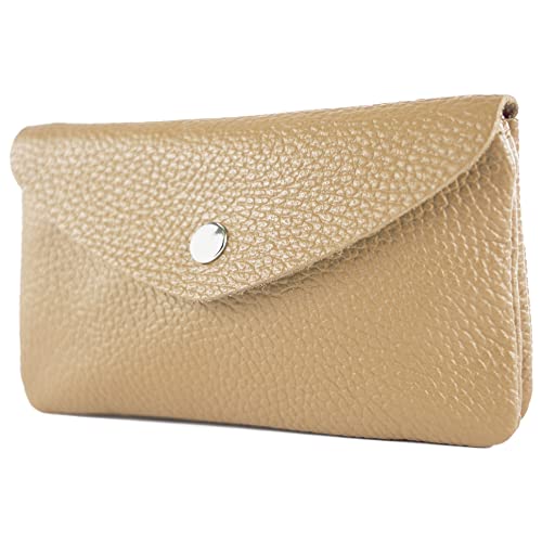 modamoda de - P11 - ital. Leder Damen Geldbörse Portemonnaie Medium, Farbe:Graubeige von modamoda de