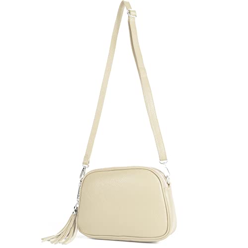 modamoda de - T238 - ital. Damen Umhängetasche Leder Medium, Farbe:Creme modamoda de - T238 - ital. Damen Umhängetasche Leder Medium, Farbe:Creme von modamoda de