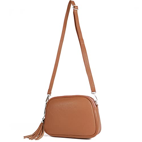 modamoda de - T238 - ital. Damen Umhängetasche Leder Medium, Farbe:Dunkelcamel modamoda de - T238 - ital. Damen Umhängetasche Leder Medium, Farbe:Dunkelcamel von modamoda de