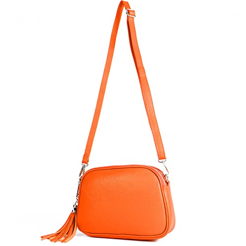 modamoda de - T238 - ital. Damen Umhängetasche Leder Medium, Farbe:Orange modamoda de - T238 - ital. Damen Umhängetasche Leder Medium, Farbe:Orange von modamoda de