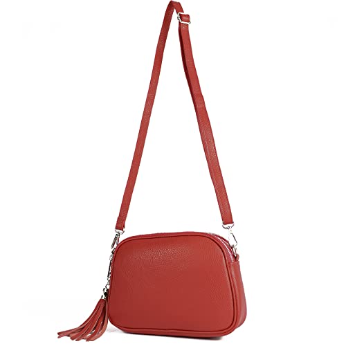 modamoda de - T238 - ital. Damen Umhängetasche Leder Medium, Farbe:Rubinrot modamoda de - T238 - ital. Damen Umhängetasche Leder Medium, Farbe:Rubinrot von modamoda de