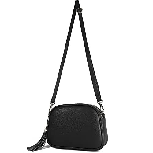 modamoda de - T238 - ital. Damen Umhängetasche Leder Medium, Farbe:Schwarz modamoda de - T238 - ital. Damen Umhängetasche Leder Medium, Farbe:Schwarz von modamoda de