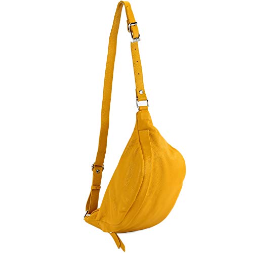 modamoda de - T77 - ital. Hüfttasche Bauchtasche Brusttasche Large aus weichem Leder, Farbe:Gelb modamoda de - T77 - ital. Hüfttasche Bauchtasche Brusttasche Large aus weichem Leder, Farbe:Gelb von modamoda de