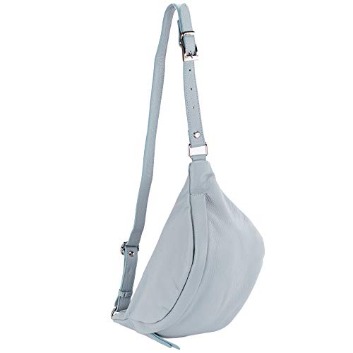 modamoda de - T77 - ital. Hüfttasche Bauchtasche Brusttasche Medium aus weichem Leder, Farbe:Eisblau modamoda de - T77 - ital. Hüfttasche Bauchtasche Brusttasche Medium aus weichem Leder, Farbe:Eisblau von modamoda de