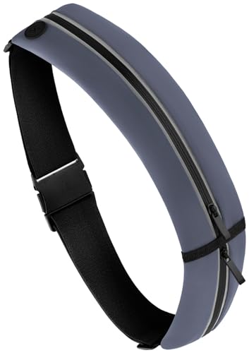 moex® Easy Bag für Motorola Moto G04 / G04s Laufgürtel für Handy, Lauftasche Jogging, Handytasche zum Joggen, Sport Bauchtasche wasserdicht, Fitness Running Belt – Grau (2P) von moex