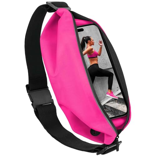 moex® Easy Bag für Motorola Moto G05 Laufgürtel für Handy, Lauftasche Jogging, Handytasche zum Joggen, Sport Bauchtasche wasserdicht, Fitness Running Belt – Neon Pink von moex