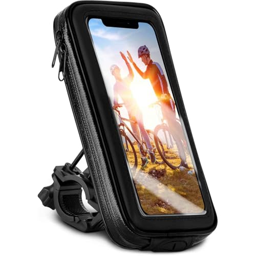 moex Fahrrad Handyhalterung kompatibel mit Nubia RedMagic 10 Pro/10 Pro+ - Lenkertasche mit Sichtfenster, neig- und drehbar, Lenker Halterung wasserdicht, Schwarz von moex