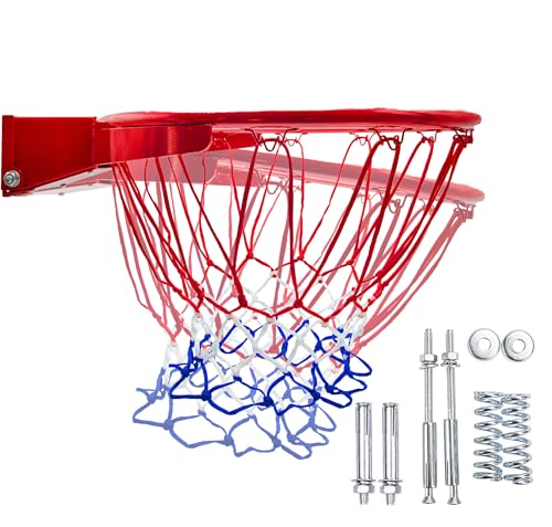 molti Basketballkorb Ø 45 cm Wandmontage | Basketballring mit Netz Kipp-Mechanismus mit zertifizierten Federn kippbarer | Basketball Outdoor & Indoor von molti