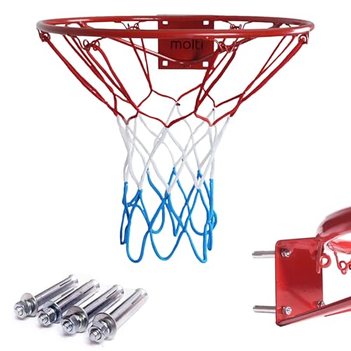 molti Basketballkorb Wandmontage Ø 37 cm | Basketball Basketballring mit Ring und Netz | Outdoor & Indoor von molti