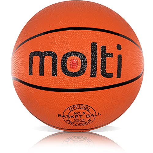 molti Basketball Ball Größe #4#5#7 für Kinder Erwachsene rutschfest Streetball Freizeitspielball Indoor Outdoor Training (5, Orange) von molti