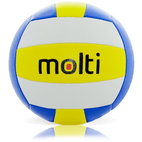 molti Volleyball Beachvolleyball Spielball Größe 5 Sport Freizeit Indoor Outdoor Mannschaftsspiel Freizeitspielball (1 x Beachvolleyball) von molti