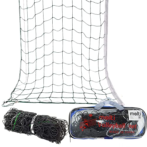 molti Volleyballnetz Beachvolleyball Innen und Draußen Sport Freizeit faltbar mit Tragetasche Standard 9,5m x 1m von molti