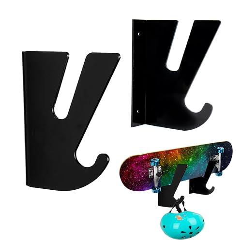 Skateboard Wandhalterung, Acryl Skateboard Halterung Wand Longboard Wandhalterung Skihalterung Wand mit Aufbewahrungshaken Skateboards Horizontale Aufhänger Display Rack für Wohnzimmer Garage, 2 Stück Skateboard Wandhalterung, Acryl Skateboard Halterung Wand Longboard Wandhalterung Skihalterung Wand mit Aufbewahrungshaken Skateboards Horizontale Aufhänger Display Rack für Wohnzimmer Garage, 2 Stück von mongtsamz