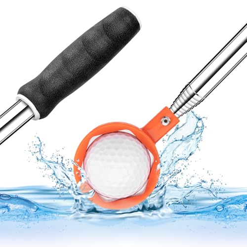 montela golf Ball Retriever Teleskop-Golfball, Wasserabholer, Aluminiumlegierung, Golfballgreifer, Golfball-Riever für Wasser, Golf-Zubehör, Golf-Geschenk für Herren, 2,7 m von montela golf