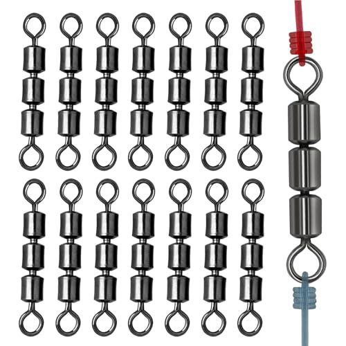 moonyan 3 Rollenwirbel, Angelwirbel,3-Rollen-Angelköder-Anschluss | Angelzubehör aus Kupfer und Edelstahl für Salzwasser- oder Süßwasserumgebungen von moonyan