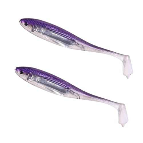 moonyan Paddle Tail Swimbaits,Weiche Angelköder | 2 Stück Barschköder - Realistischer Schwimmköder, Barsch-Angelköder, Salzwasserköder, Angelköder mit Paddelschwanz für Angelliebhaber von moonyan