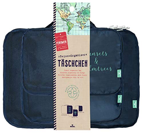 moses. Fernweh Reise-Organizer Täschchen | im 3er Set | für perfekt organisiertes Verstauen und Packen auf Reisen moses. Fernweh Reise-Organizer Täschchen | im 3er Set | für perfekt organisiertes Verstauen und Packen auf Reisen von moses