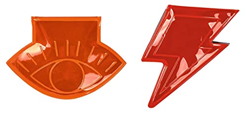 moses. Unisex – Erwachsene LED-Magnetclips 2er Set, magnetische Klammern zur Befestigung an Kleidung, Tasche oder Rucksack, Orange, Rot, 6 cm x 6 cm von moses
