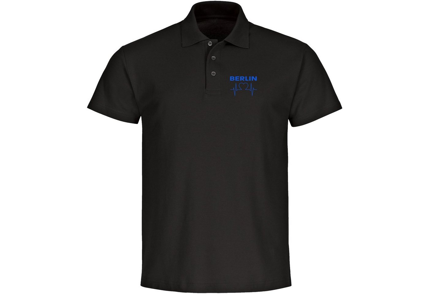 multifanshop Poloshirt Berlin blau - Herzschlag - Polo multifanshop Poloshirt Berlin blau - Herzschlag - Polo von multifanshop