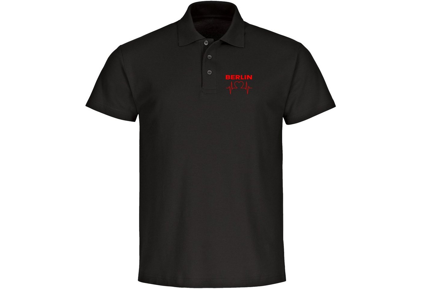 multifanshop Poloshirt Berlin rot - Herzschlag - Polo multifanshop Poloshirt Berlin rot - Herzschlag - Polo von multifanshop