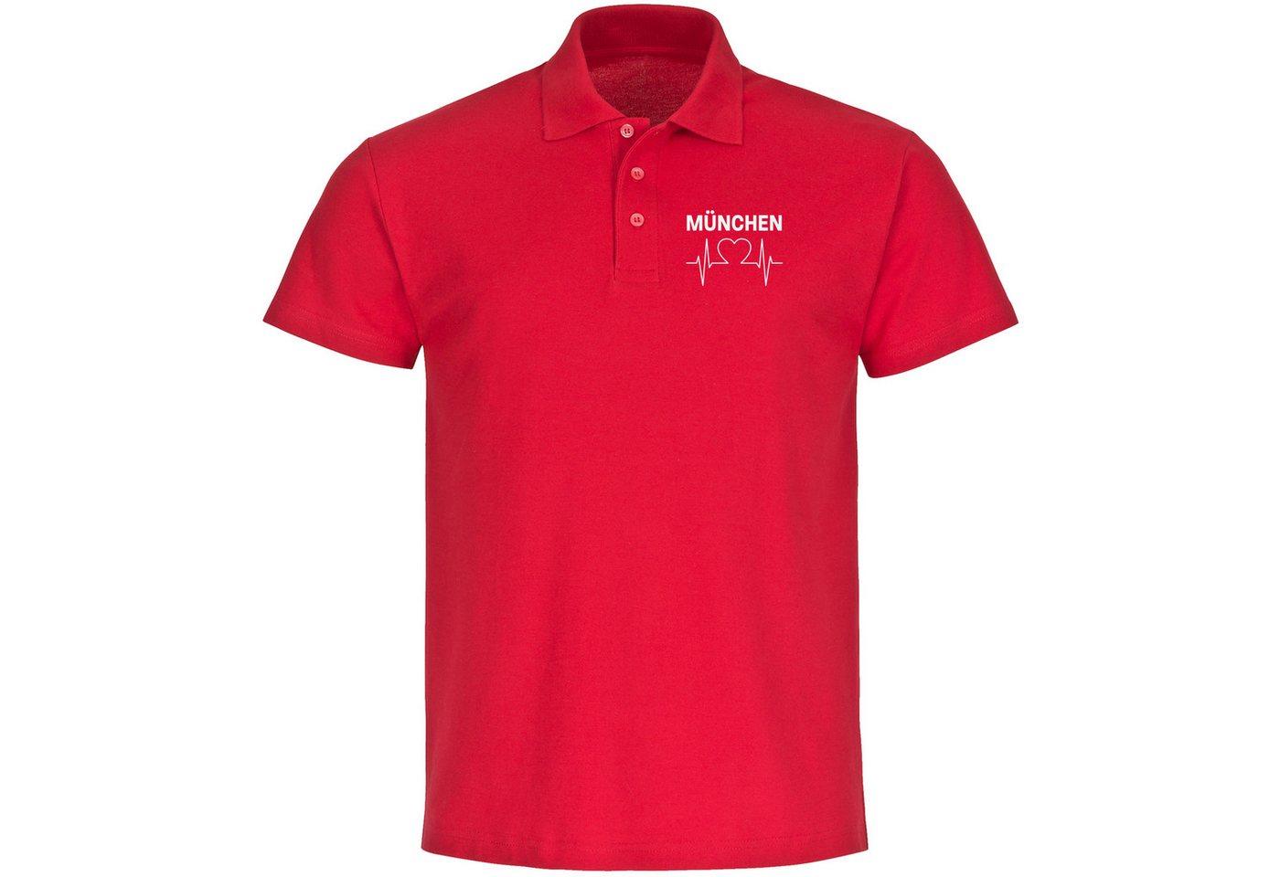 multifanshop Poloshirt München rot - Herzschlag - Polo von multifanshop