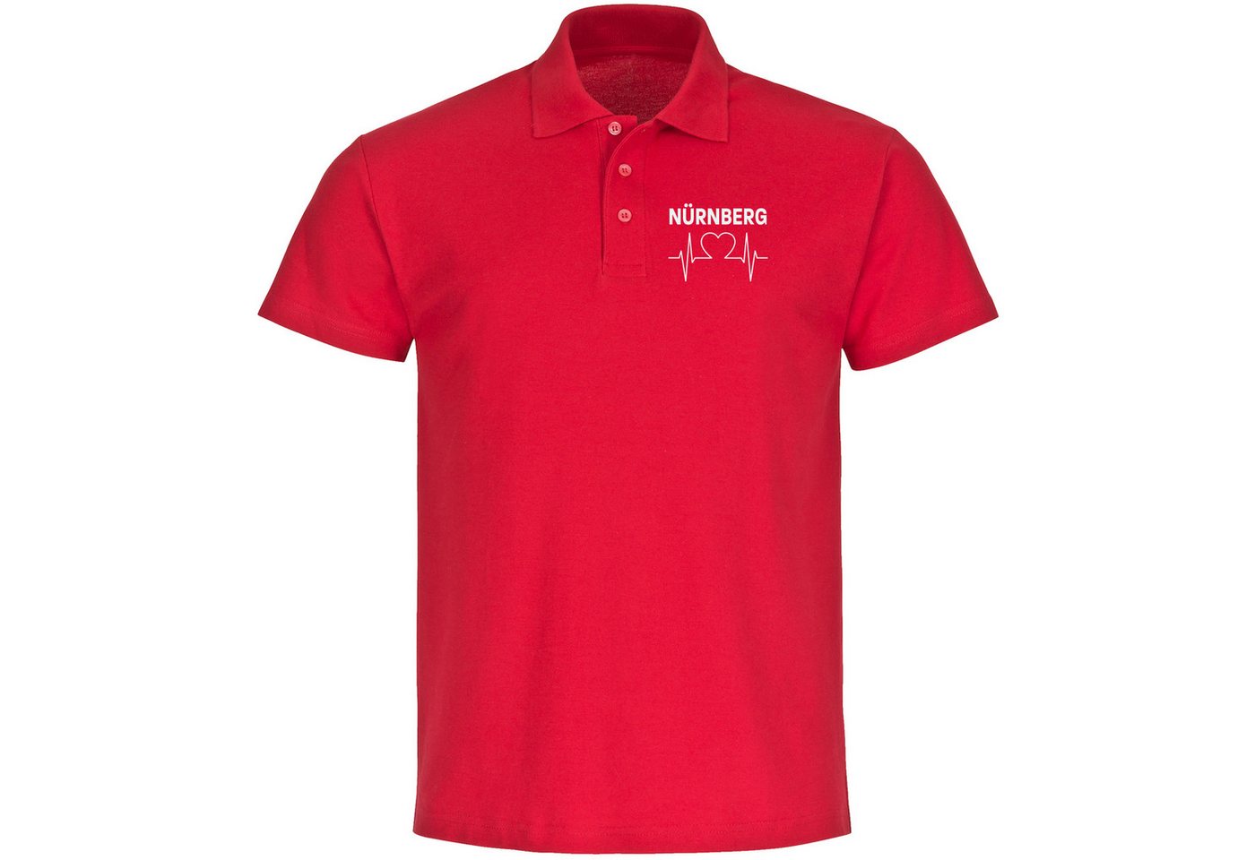 multifanshop Poloshirt Nürnberg - Herzschlag - Polo multifanshop Poloshirt Nürnberg - Herzschlag - Polo von multifanshop