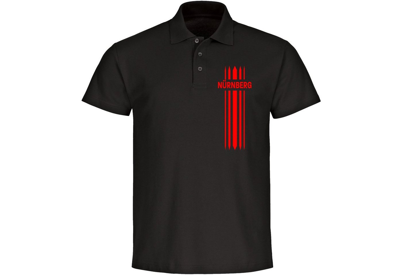 multifanshop Poloshirt Nürnberg - Streifen - Polo multifanshop Poloshirt Nürnberg - Streifen - Polo von multifanshop
