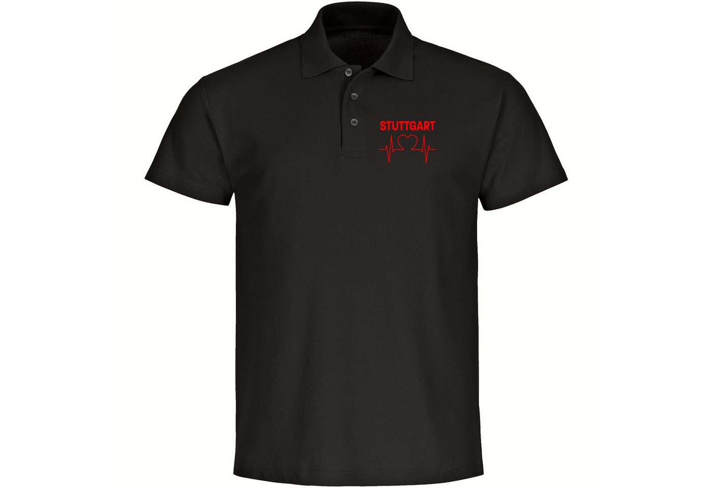 multifanshop Poloshirt Stuttgart - Herzschlag - Polo multifanshop Poloshirt Stuttgart - Herzschlag - Polo von multifanshop