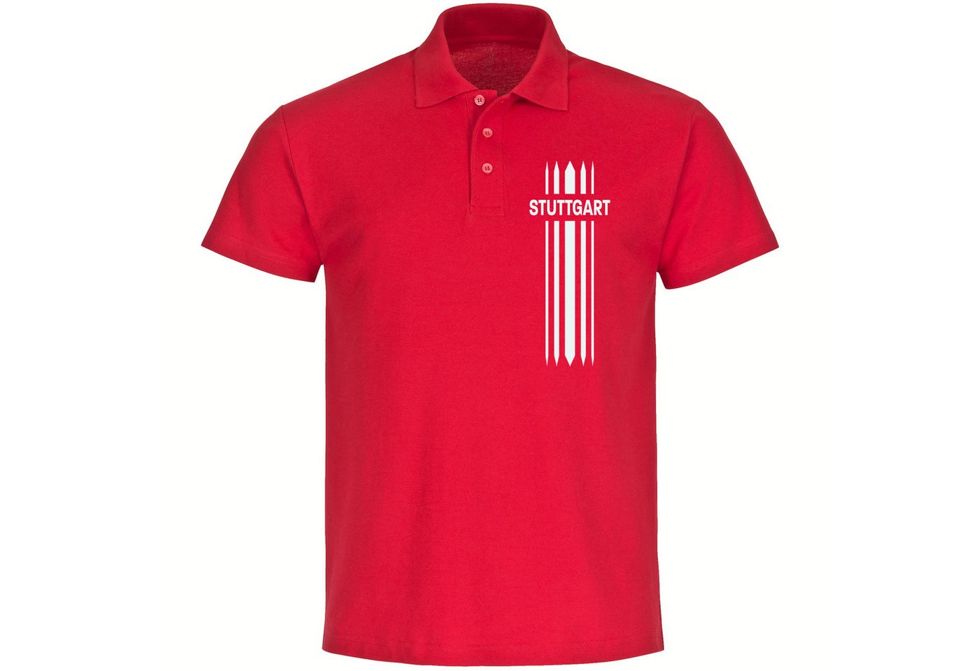 multifanshop Poloshirt Stuttgart - Streifen - Polo multifanshop Poloshirt Stuttgart - Streifen - Polo von multifanshop
