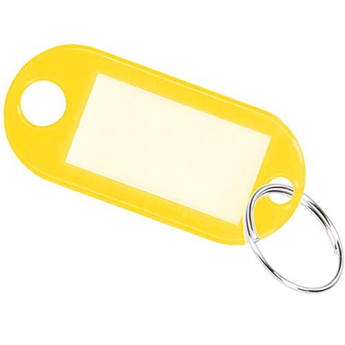 10x Schlüsselanhänger Schlüsselschilder beschriftbar Schlüsselring zum Beschriften gelb von mumbi