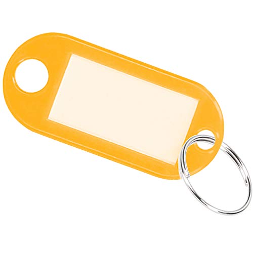 1x Schlüsselanhänger Schlüsselschilder beschriftbar Schlüsselring zum Beschriften orange von mumbi