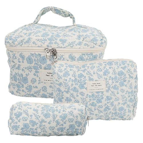 3 Stück Kosmetiktasche Damen,Make up Tasche Reise Kosmetiktasche,Gesteppte Kulturtasche mit Blumenmuster,Groß Kapazität Make up Bag mit Griff,Makeup Tasche Waschtasche Tragbare für Mädchen (Orchidee) 3 Stück Kosmetiktasche Damen,Make up Tasche Reise Kosmetiktasche,Gesteppte Kulturtasche mit Blumenmuster,Groß Kapazität Make up Bag mit Griff,Makeup Tasche Waschtasche Tragbare für Mädchen (Orchidee) von mumisuto