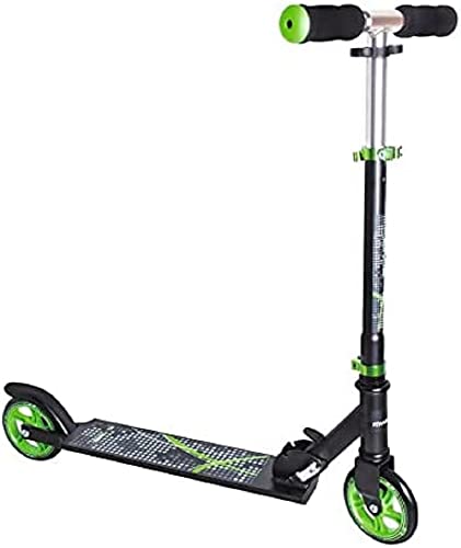 muuwmi Aluminium Scooter – Tretroller, 125 mm, ABEC 5, GS geprüft, höhenverstellbar, schwarz-grün von muuwmi