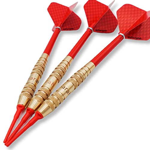 Personalisierte Dartpfeile mit Gravur zum selbst gestalten | Soft Dartpfeile mit Kunststoffspitze, Schäften und Darts Flights für Dartscheibe | 18g Dart-Set personalisiert mit Namen als Dart Geschenk von myDartpfeil