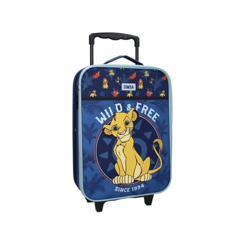 mybagstory Kinderkoffer der König der Löwen, Blau, für Kinder – Gepäck – Reise – Urlaub – Koffer für Jungen – Größe 42 cm – Rollen – Geschenkidee, Der König der Löwen, Blau, Klassisch von mybagstory