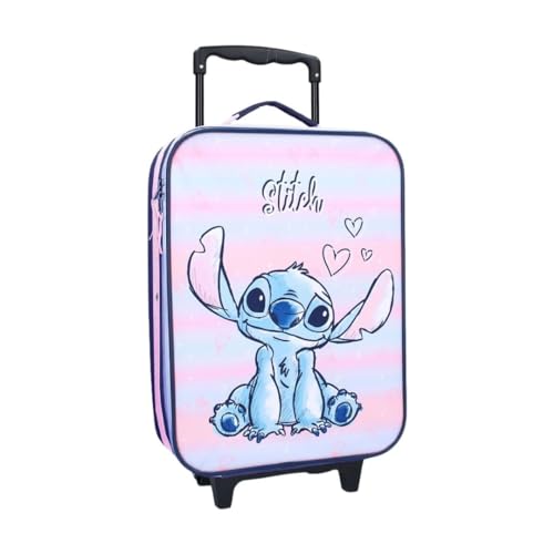 mybagstory Koffer – Stitch – Violett – Kinder – Gepäck – Reise – Urlaub – Koffer Mädchen – Größe 42 cm – Rollen – Geschenkidee, Stitch, Violett, 42 cm x 32 cm x 11 cm, Klassisch von mybagstory