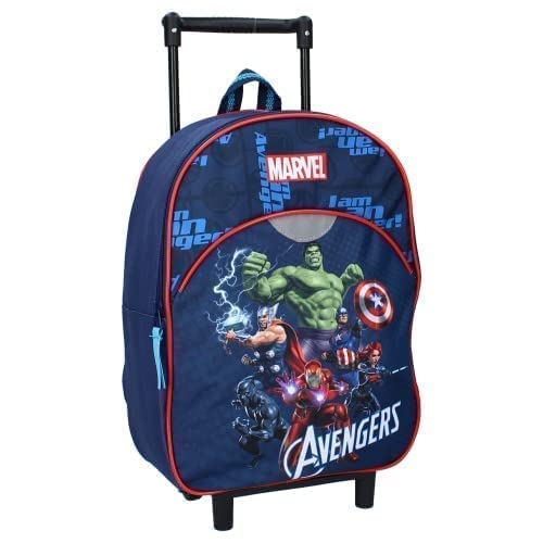 mybagstory - Trolley - Avengers - Kind - Schule - Grundschule - Kindergarten - Tagesstätte - Kinderkrippe - Schulranzen Junge/Mädchen - Größe 33 cm - Verstellbare Träger - Rollen von mybagstory