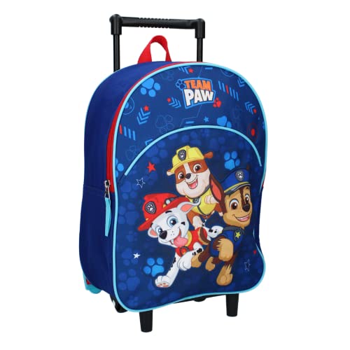 mybagstory - Trolley – Paw Patrol - Blau - Kind - Schule - Kindergarten - Kinderbetreuung - Grundschule - Schulranzen für Jungen - Größe 33 cm - Verstellbare Schultergurte - Rollen - Geschenkidee von mybagstory