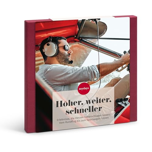 mydays Geschenkbox Höher, weiter, schneller, für 1-2 Personen, freie Erlebnis-Auswahl an ca. 795 Orten mydays Geschenkbox Höher, weiter, schneller, für 1-2 Personen, freie Erlebnis-Auswahl an ca. 795 Orten von mydays