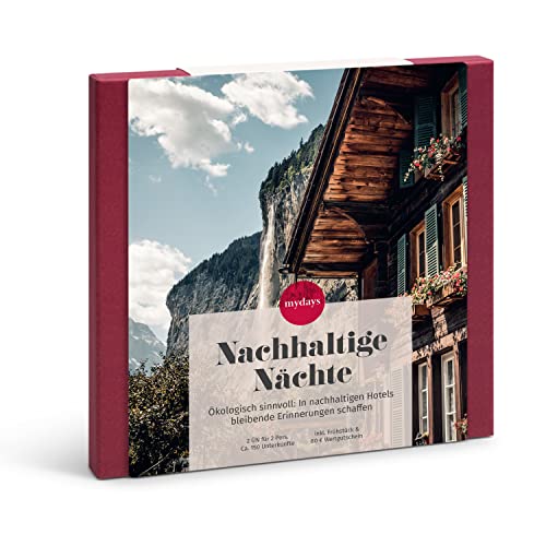 mydays Geschenkbox Nachhaltige Nächte, Hotel-Gutschein für 2 Personen, 2 Übernachtungen inkl. Frühstück und 80€ Guthaben mydays Geschenkbox Nachhaltige Nächte, Hotel-Gutschein für 2 Personen, 2 Übernachtungen inkl. Frühstück und 80€ Guthaben von mydays