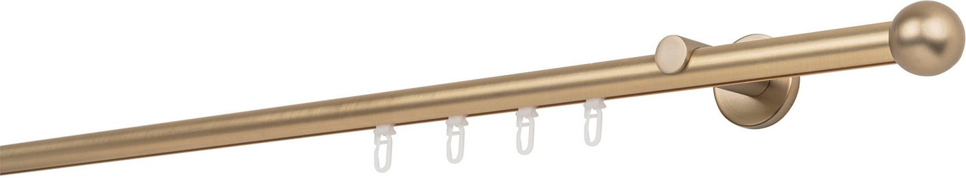 mydeco Gardinenstange 20mm Ball Wandträger 6,5 cm, 1-läufig, Fixmaß, verschraubt von mydeco