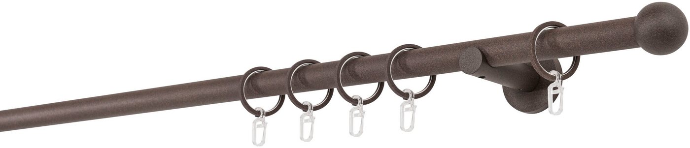 mydeco Gardinenstange 20mm Ball Wandträger 6,5 cm, 1-läufig, Fixmaß, verschraubt von mydeco