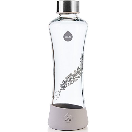 EQUA Glasflasche Feather 0,55l - Trinkflasche aus Borosilikatglas 550 ml - Designer Flasche für unterwegs - Sportflasche EQUA Glasflasche Feather 0,55l - Trinkflasche aus Borosilikatglas 550 ml - Designer Flasche für unterwegs - Sportflasche von EQUA