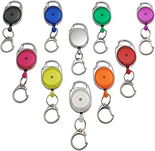 1 Stück Ovaler Jojo-Halter / Rollmatik / Schlüsselanhänger / Schlüsselhalter / Schlüsselkette / Schlüsselrolle mit Befestigungsbügel und Federclip in verschiedenen Farben (Transparent Orange) von myledershop