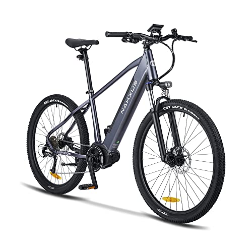 nakxus 27M202 E-Bike Elektrofahrrad 27.5" E-Fahrrad Mittelmotor Max. Reichweite bis zu 150km, Geländegängiges Mountainbike mit Shimano 9 Gängen, City E-Bike Herren Damen von nakxus