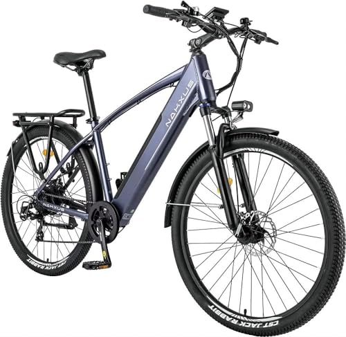 nakxus 27M204 E-Bike, Elektrofahrrad 27.5'' Trekkingrad E-Cityrad mit 36V 13Ah Lithium-Akku für Lange Reichweite bis 100KM, 250W Motor, EU-konformes Klapprad mit App von nakxus