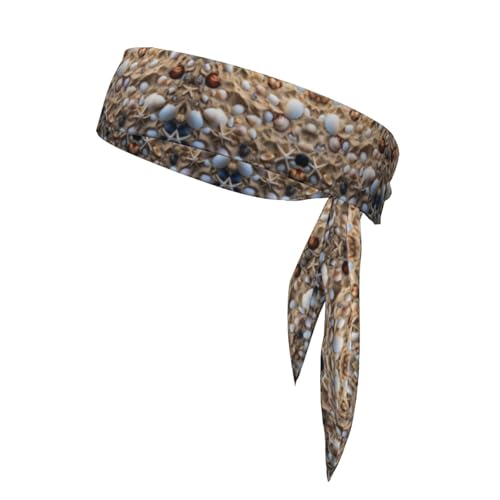 Beach Shells Seestern Print Uni Head Tie, verstellbares Stirnband für Laufen, Tennis, Sport, Workout, Karate von nanger