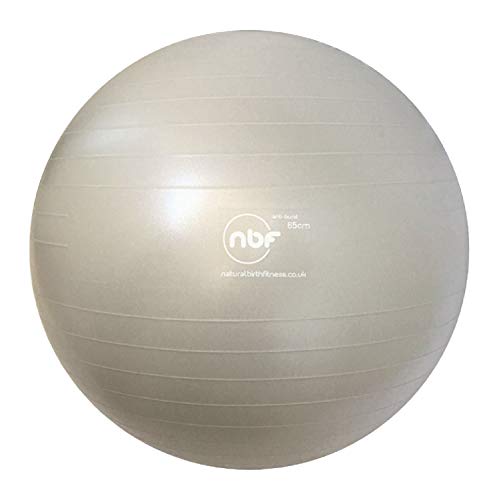 nbf Gymnastikball Schwangerschafts mit Pumpe 55cm 65cm 75cm Geburtsball für Schwangere und Geburt 65cm Silber von nbf natural birth & fitness