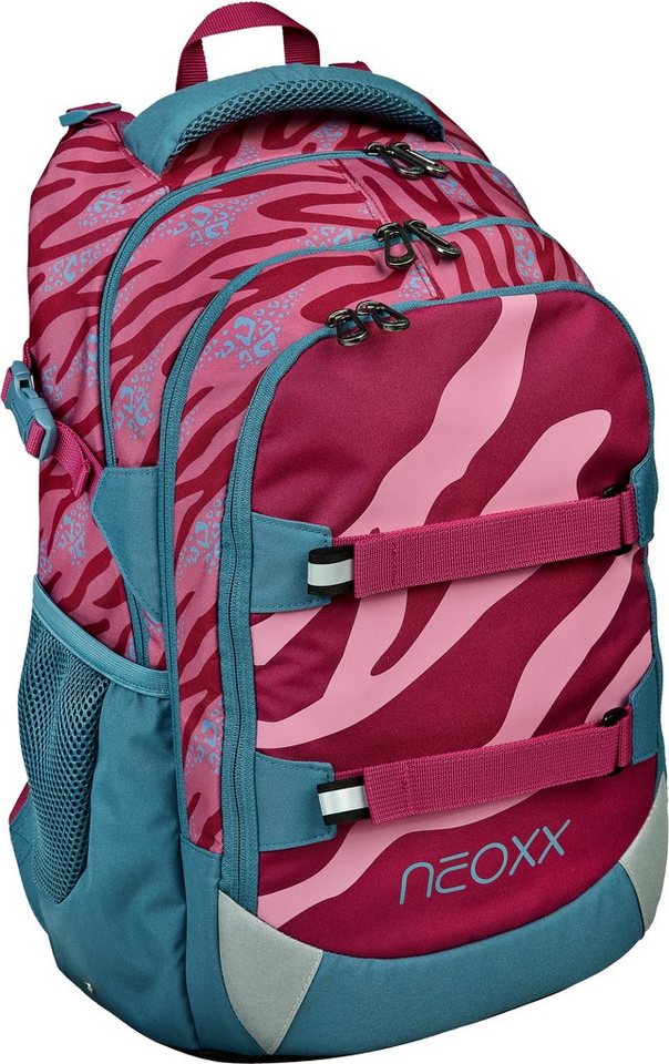 neoxx Schulrucksack Active, Berry Vibes, aus recycelten PET Flaschen von neoxx